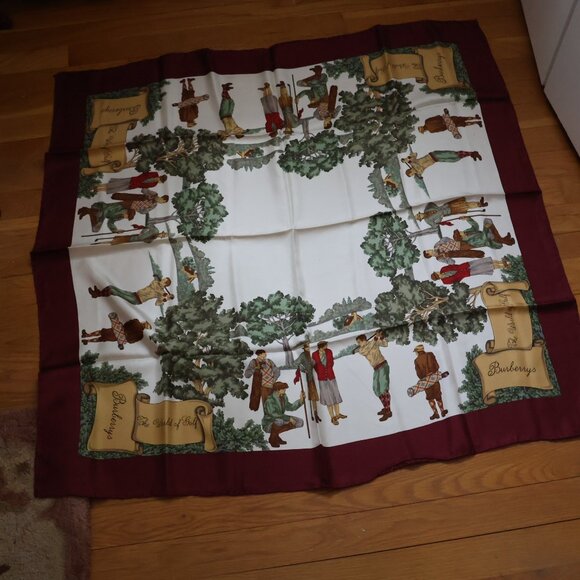 Burberry The World of Golf Scarf – Red/Maroon– Appears to be New - Picture 7 of 7
